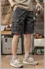 Shorts de trabalho estilo retro americano para homens, shorts casuais de verão para atividades ao ar livre, corte solto, tamanho grande, calças casuais de comprimento médio para homens
