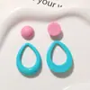 Nuevos Pendientes de Resina DIY con Forma de Óvalo Hueco de Color Sólido Geométrico Retro Japonés, Accesorios para Llaveros