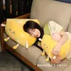 Almofada de Queijo de Animal Fofo Almofada de Assento de Escritório Almofada Gorda Suporte Lombar Travesseiro de Dormir para Estudante Boneca Decorativa para Sofá