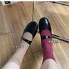Meia de Caxemira Australiana Outono e Inverno Feminina Angorá Vermelho Estilo Japonês Coreano Aconchegante Quente Ins Vermelho Cibernético Meias de Lã