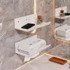 Soporte para Limpiador de Lavabo de Baño Caja de Almacenamiento de Montaje en Pared sin Perforaciones para Toallas Faciales, Artículos de Tocador, Toallitas Húmedas