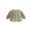 Ropa de Otoño 2025 para Niños Nueva Ropa de Otoño para Niñas Estilo Coreano Moderno Popular Estilo Bosque Pastoral Camisas de Algodón con Mangas Abullonadas