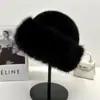 Chapéu de Balde de Pelúcia Quente de Inverno com Proteção para as Orelhas para Homens e Mulheres, Chapéu de Pescador à Prova de Vento e Frio Estilo Vento do Nordeste Mongol, Chapéu Mongol Versátil Estilo Coreano