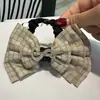 Goma para el pelo de tweed con brillo a cuadros estilo coreano con lazo para mujer, accesorio de lujo ligero para el cabello para recoger el pelo en la parte posterior de la cabeza