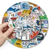 50 pegatinas originales de pez gato de crayón, lindas y coloridas, infantiles, estilo coreano, impermeables, adecuadas para cascos y cajas de almacenamiento