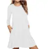 Outono e Inverno 2020 novo vestido feminino wish explosion Amazon ebay novo cor sólida manga longa bolso