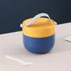 Taza de Desayuno de Acero Inoxidable 304 para Trabajadores de Oficina, Estudiantes, Termo Infantil, Vajilla, Cuchara, Lonchera de Aspecto Elegante, Tazón para Sopa