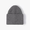 Gorro de Punto de Caña Alta para Mujer, Otoño e Invierno, Estilo Europeo y Americano, Sin Visera, Para Exteriores, Cálido, Protector de Orejas, Informal, Sencillo, Versátil, Gorro de Lana
