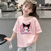 Top elegante y moderno de manga corta para niñas, niños grandes, moda de verano, estilo nuevo, algodón puro, fino, holgado, camiseta de manga corta para niñas