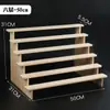 Estante de Exhibición de Madera Maciza Pura Estante de Almacenamiento de Escritorio Moderno Hecho a Mano Especial Caja Sorpresa Muñeca Planta Verde Suculenta Estante Escalera