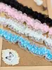 4cm de ancho doble capa elástico de gasa plisado agaric accesorios para el cabello diadema puño de muñeca de encaje