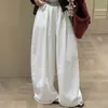 Pantalones casuales de pierna ancha con cordón, estilo nuevo de otoño de alta gama para mujer, Dongdaemun, Corea