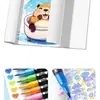 Plumón de doble punta de dos colores con brillantina, pincel de acuarela de punta suave, marcador artístico para estudiantes de primaria con polvo de brillantina, pluma de color