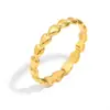 Anillo de Estilo Frío Elegante Retro Transfronterizo Europeo y Americano Acero Inoxidable Chapado en Oro de 18 Quilates Simple Mini Corazón Pequeño Anillo Abierto