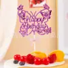 Nueva Decoración de Pastel de Cumpleaños de Mariposa Tridimensional Transfronteriza Decoración de Mesa de Postres Bandera Decorativa para Insertar en Pastel Fábrica de Banderas