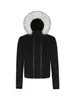 Chaqueta corta con capucha para hombre, nuevo modelo de invierno, cuello desmontable de piel sintética, doble cremallera, entallada, estilo coreano, dos colores disponibles