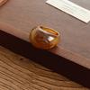 Anillo Geométrico Ovalado de Resina Degradada Moda Versátil Retro Anillo para el Dedo Índice Elegante de Alta Gama Joyería Simple para Mujeres
