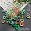 Anillos de Correr de Jade, Anillos Redondos de Agujero Grande Verde Ba Shan, Cuentas de Ábaco en Forma de Rosquilla, Cuentas Espaciadoras, Accesorios para Joyería, Materiales para Manualidades al por Mayor