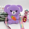 Bolsa de Monedas de Silicona Bolso Cruzado Infantil Bolsa de Silicona de Conejo Niñas de Moda Almacenamiento Billetera para Monedas Impermeable Portátil Mini