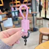 Llavero Colgante Creativo de Moda con Cadena de Herradura de Cuero PU Tejido Logo Grabable de Cuero Genuino Correa de Alta Calidad Antiperdida