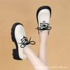 Sapatos Mocassins Vintage Estilo Britânico Feminino 2025 Primavera e Outono Novos Sola Grossa Salto Alto Pequenos Sapatos de Couro Pequenos com Cadarço Moda Masculina