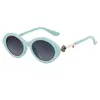 [Personalizado] Gafas de Sol Irregulares, Moda Femenina de Marca Famosa y Personalizadas con Patillas Recortadas, Gafas Redondas Transfronterizas