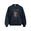 Moletom com Capuz Redondo Patchwork Estampa de Retrato Ilustração Americana Casual Solto Primavera Outono Estilo Masculino Vibe Streetwear Pulôver Americano