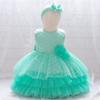 Comercio Exterior Nuevo Transfronterizo Spot Vestido Infantil Vestido de Princesa Estilo Occidental Vestido de Espectáculo Lazo Grande Vestido de Pastel para el Cabello