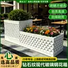Floreira de Fibra de Vidro Losango Diamante Retangular Externa Gramado Municipal Pátio de Shopping Vaso para Plantio de Flores Fábrica Personalizada