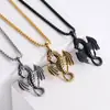 Acero de Titanio Retro Colgante Canción de Hielo y Fuego Punk Hip-Hop Personalizado Collar de Moda para Hombre Transfronterizo Dragón que Escupe Fuego Joyería Nueva