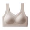 Ropa interior nueva de encaje sin costuras para mujer, hermosa espalda jacquard sin aro de acero, copa fija recogida, sujetador de soporte suave antigravedad