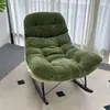 Venda Direta da Fábrica Cadeira de Balanço de Tecido, Cadeira Sofá Preguiçosa Retrô para Sala de Estar, Cadeira Casca de Ovo para Varanda, Cadeira de Lounge de Lazer Vintage