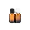 Botella de aceite esencial marrón de 10 ml venta directa de fábrica más estilos en stock cuentagotas de subenvasado botella de vidrio