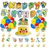 Novo Conjunto de Festa de Aniversário Temático do Pikachu, Bandeira do Pokemon, Decoração de Bolo, Decoração com Conjunto de Balões