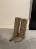 Botas de plataforma Marrones Melard con aumento interno de altura, botas de montar de caña larga para mujer, botas largas ajustadas de punta cuadrada para otoño e invierno 2026