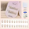 Venta Directa Personalizada de Fábrica Uñas Cortas, Medias y Largas para Manicura, Uñas Portátiles de Fototerapia Hechas a Mano, Pegatinas para Uñas, Estilo de Lujo Accesible 24 Piezas