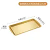Plato Rectangular Estilo Coreano 304, Placa Gruesa de Acero Inoxidable para Barbacoa, Bandeja Plana, Plato para Servir, Vajilla Dorada para Restaurante de Barbacoa
