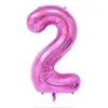 Globo de aluminio grande de 40 pulgadas, azul degradado, rosa intenso, para bodas, fiestas, juguetes para niños, globos de cumpleaños