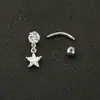 Europa y Estados Unidos venta caliente joyería para perforación corporal anillo para ombligo estrella de cinco puntas estrella de mar circón clavo para ombligo hebilla para ombligo moda personalidad