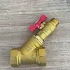 Filtro de pantalla amarillo de 4 puntos para coche DN15 Tubería de agua de calefacción Accesorios de válvula tipo Y de aire acondicionado Rosca externa No requiere desmontaje Lavable