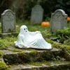 Novo ornamento fantasma semi-reclinável transfronteiriço para decoração de Halloween de jardim, pátio, vaso de suculentas, artesanato em resina, atacado