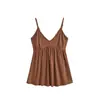 Camisola de cuello en V, ajustada y amigable con la piel para mujer, corte holgado con tirantes ajustables, adecuada para usar en capas en primavera y verano