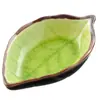 Plato para Salsa para Mojar, Hermoso Plato Pequeño de Cerámica con Forma de Hoja de Árbol, Mariposa Creativa Mini Sabor, Plato para Salsa para Mojar Preparación Casera de Hotel
