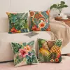 Capa de Almofada para Sofá Estilo Europeu e Americano Frutas Tropicais Tecido Imitação de Linho 45x45cm Sala de Estar Quarto Capa de Almofada Decorativa Fabricante