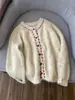 Suéter Cardigan Retrô Francês para Mulheres 2025 Outono Design Solto Preguiçoso Aquece Outono e Inverno Jaqueta Tricotada Casual