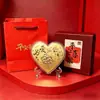 Moneda de Oro Corazón Puro 999 Colgante Festival de las Siete Estrellas Regalo de San Valentín para Esposa Novia
