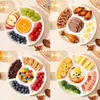 Plato vaporizador de cinco compartimentos para uso doméstico, plato dividido de plástico para cocinar al vapor en una sola olla, vajilla posparto, plato especial para niños y adultos, plato dividido