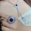 Camelia nueva moda alto sentido real hermana dama rica traje lleno de diamantes chapado en oro brillante hermoso collar de estrella pendientes