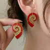 Pendientes Geométricos de Acero Inoxidable 304 con Forma de Corazón y Concha, No se Desvanecen, Pendientes de Moda y Versátiles, Joyería con Forma de Corazón