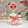Enfeites de Madeira de Papai Noel e Boneco de Neve de Natal Transfronteiriços, Decorações para Árvore de Natal, Vitrines, Decorações de Pátio e Suprimentos para Festas Festivas